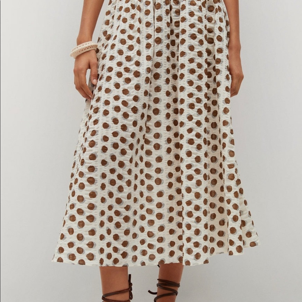 Mango Polka Dot Midi Skirt